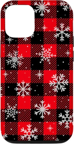 Vista 27 de iPhone 13 Copos de nieve caída nieve nieve Navidad invierno rojo cuadros caso