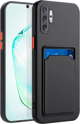 Vista 64 de Funda para Samsung Galaxy Note 10 con ranura para tarjeta de crédito TPU suave TPU silicona resistente a los arañazos delgada ranura para tarjeta