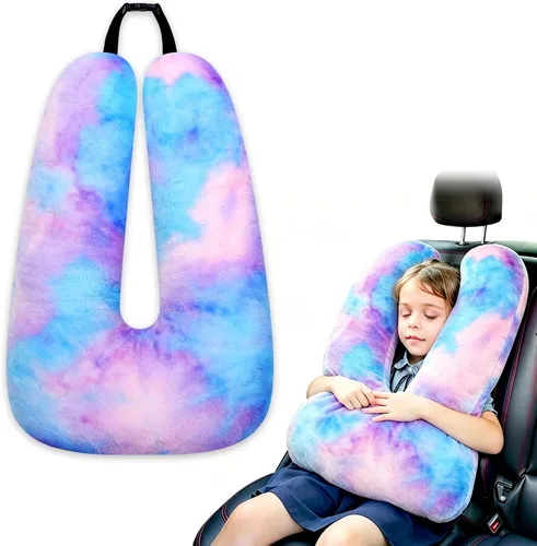 Vista 10 de Atablyn La almohada de cuello para niños proporciona doble apoyo a la cabeza y el cuello en cualquier posición de sueño en vuelos, automóviles