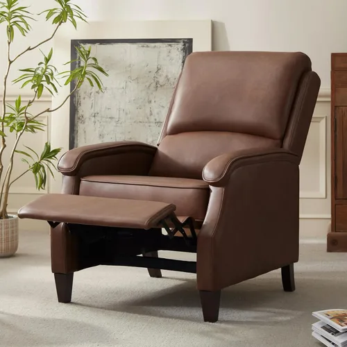 Vista 11 de VKNOW Silla reclinable de piel sintética con respaldo ajustable, color Marrón (Chestnut Brown)
