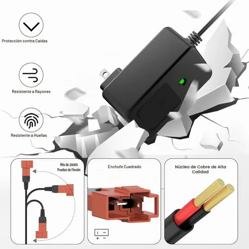 Vista 5 de Cargador de batería de 12 V compatible con juguetes de paseo, coche