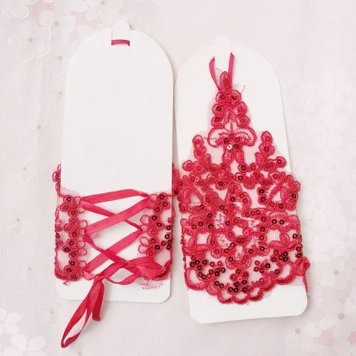 Vista 7 de LeJulyeekay Guantes de encaje para comunión de boda concurso de princesa flores y niñas