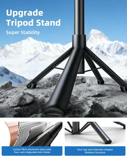 Vista 4 de Trípode para selfie stick de seguimiento automático de cara para iPhone con rotación ligera de 360° que sigue tu movimiento 70.9 pulgadas, trípode