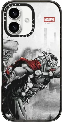 Vista 44 de CASETiFY Funda para iPhone Air, compatible con MagSafe Marvel VS CoLab Protección contra caídas de grado militar 4x de 8.2 pies Funda Capitán
