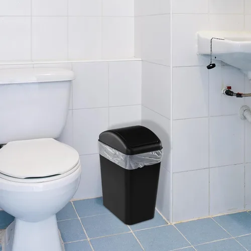 Vista 6 de Gloreen Cubo de basura delgado de la cocina de 16 L, cesta de basura rectangular de plástico, F