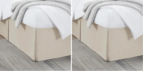 Vista 55 de Nestl Falda de cama individual blanca – Falda de cama de tamaño individual de 14 pulgadas de caída – Faldas de cama de microfibra cepillada – Falda