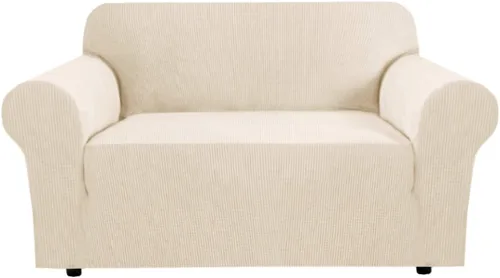 Vista 48 de H.VERSAILTEX Funda elástica para sofá, fundas suaves para muebles de 3 cojines, con tela jacquard gruesa a cuadros con parte inferior elástica, sofá
