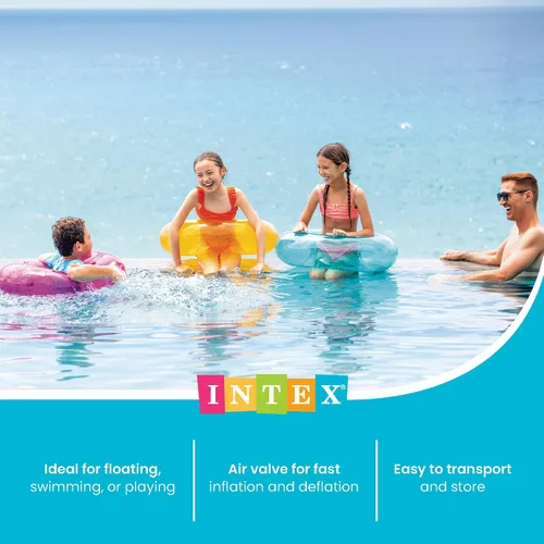 Vista 6 de Intex Colorful Transparent Inflatable Swimming Pool Beach Tube Raft