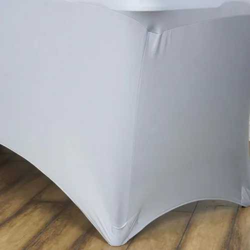 Vista 15 de Efavormart - Mantel rectangular de elastano elástico beige de 4 pies
