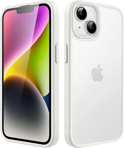 Vista 19 de JETech Funda mate para iPhone 14 de 6.1 pulgadas, a prueba de golpes, protección contra caídas de grado militar, cubierta trasera translúcida