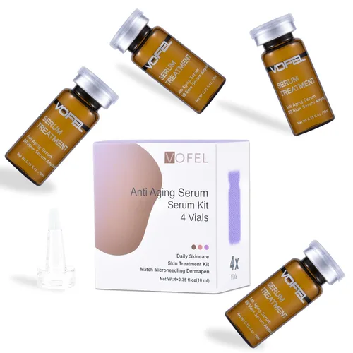 Vista 10 de Suero Antienvejecimiento con Ácido Hialurónico y Vitamina C para Cara Suero Centella Hidratante 0.35 oz 4 Kits 16 Ampollas Suero Facial en Ampollas