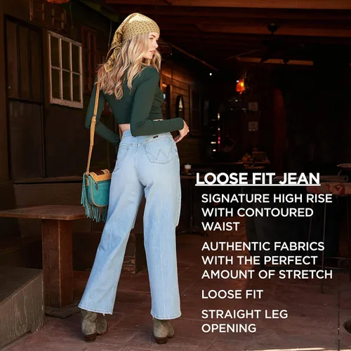Vista 4 de Wrangler Jeans holgados de talle alto para mujer