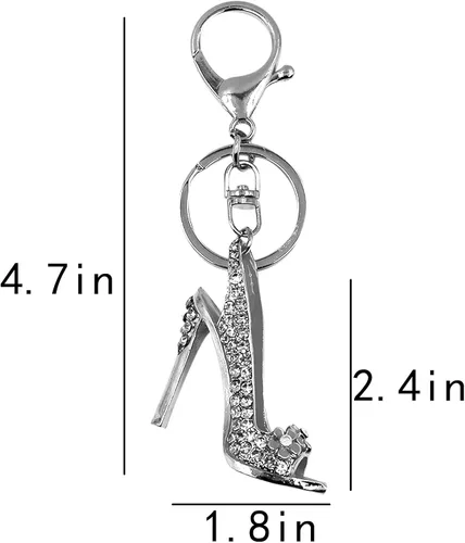 Vista 6 de AIBEARTY Zapatos de tacón alto con diamantes de imitación de cristal para mujeres y niñas, llavero de moda, bolso de coche, monedero, decoración