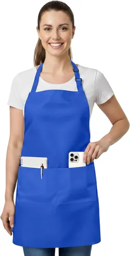 Vista 8 de Utopia Kitchen 1 Pack Bib Apron, Adjustable Cooking Apron with 2 Pockets, Water Resistant, Chef Kitchen Apron for Women Men