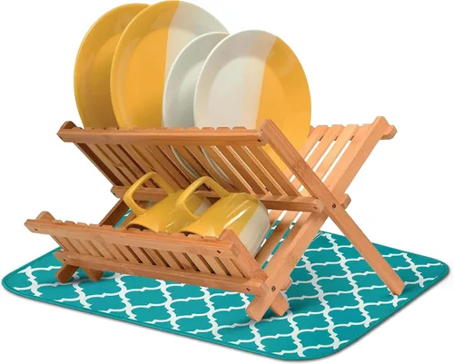 Vista 2 de Tapete de secado de platos, tapete de microfibra para encimera de cocina, súper absorbente y de secado rápido para platos, utensilios, ollas