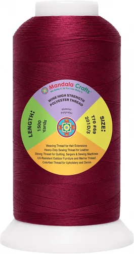 Vista 29 de Mandala Crafts Airforce Blue Tex 70 - Hilo de poliéster para tapicería 1500 Yds T70 UV Resistant Strong Thread for Leather Sewing, Marine