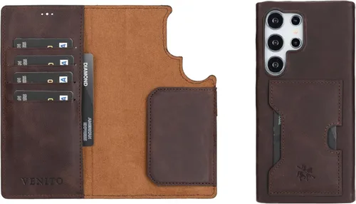 Vista 26 de Venito Florence - Funda de piel compatible con Samsung Galaxy S9, extra segura con bloqueo RFID, cartera desmontable para teléfono (gris decolorado)