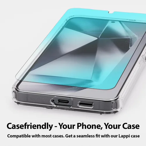 Vista 3 de DOME GLASS Whitestone [Auténtica cobertura completa] Protector de pantalla de vidrio templado para Galaxy S24 Plus con lámpara UV [2 unidades]