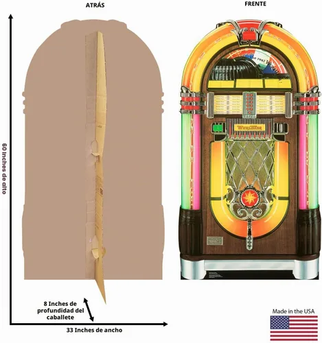Vista 2 de Cartón Personas Wurlitzer Jukebox Recorte de cartón