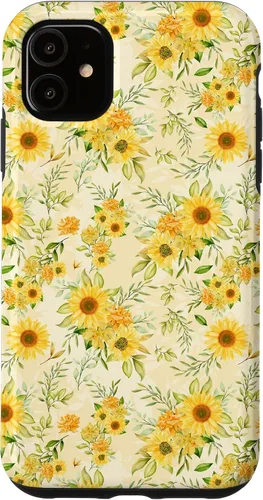 Vista 8 de Cute Sunflower Pattern Yellow Pastel Flower Case for iPhone 16