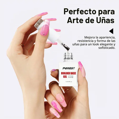 Vista 5 de Kit de Gel Constructor Gel Base de Goma Esmalte de Uñas, 15ml*2pcs (0.51 fl oz x 2 piezas) Para Engrosamiento de Uñas, Extensión de Fortalecimiento