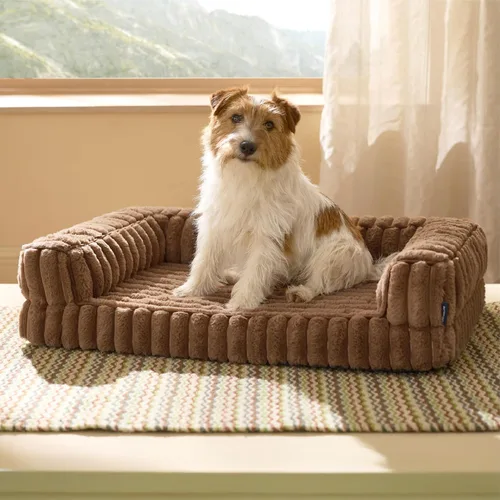 Vista 17 de Bedsure - Cama ortopédica para perros pequeños, cama impermeable de espuma viscoelástica con lados, sofá de espuma de nido de abeja para perros