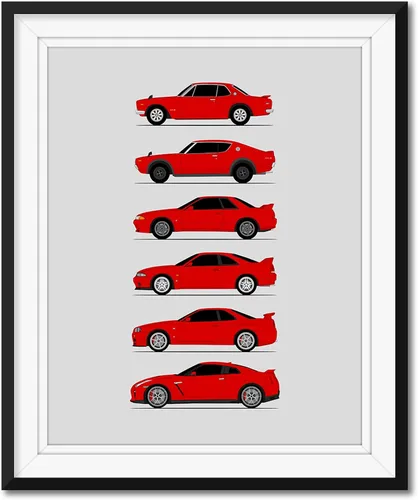 Vista 19 de Custom Car Posters Handmade Poster compatible with Nissan Skyline GT-R and Print of Nissan Skyline GTR (KPGC10, KPGC110, R32, R33, R34, R35)