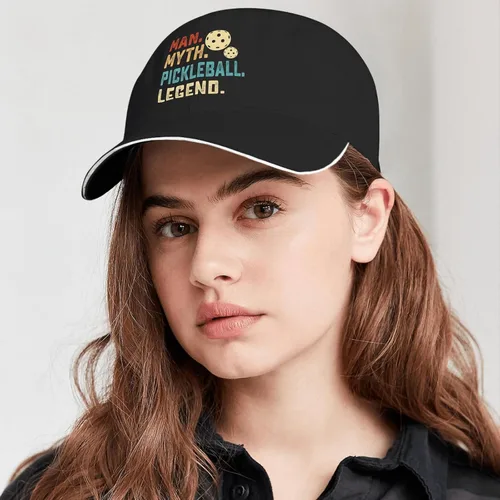 Vista 4 de Lreilki Dad Hat Man Myth Pickleball Legend Dad Hat, Graphic Hat for Women