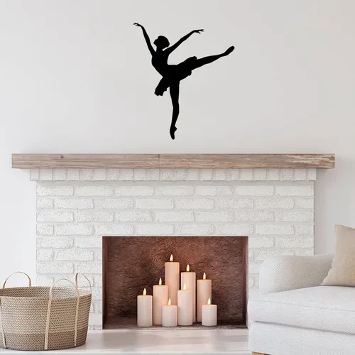 Vista 6 de Letrero de metal cortado con láser, diseño de bailarina y niña, arte de hierro, escultura de pared, placa decorativa para casa, decoración