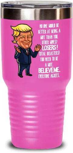 Vista 4 de Trump Future Wife Propuesta de vaso aislado regalos nadie sería mejor en ser una esposa que tú, divertido regalo de boda idea para esposa a ser