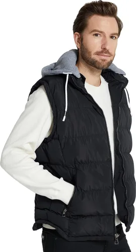 Vista 6 de ZSHOW - Chaleco de invierno con capucha extraíble y acolchado para hombre