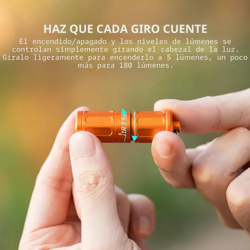 Vista 3 de OLIGHT I1R 2 Pro Eos - Linterna de llavero recargable EDC de 180 lúmenes, alimentada por batería recargable integrada con cable USB tipo C, mini luz