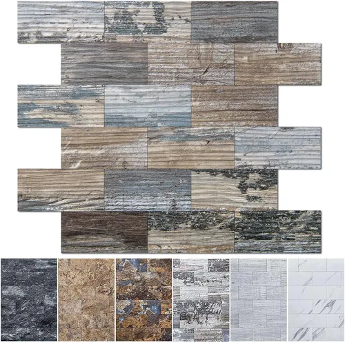 Vista 12 de Art3d Azulejo de pared de PVC autoadhesivo de 10 hojas para salpicadero, azulejo adhesivo para salpicadero de cocina, tocadores de baño, decoración