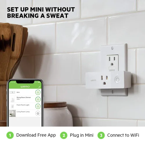 Vista 5 de Wemo - Mini enchufe inteligente, mini conector inteligente, Blanco