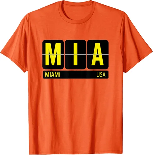 Vista 12 de MIA Miami Florida USA Travel Souvenir Yellow Text Camiseta, Blanco