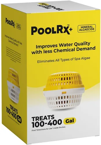 Vista 10 de PoolRx + Paquete de 4 unidades de algicida mineral, control de algas de hasta 6 meses, para 100-400 galones, amarillo y blanco, nueva fórmula