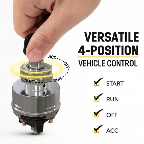 Vista 2 de MGI SpeedWare - Interruptor de llave de encendido universal de 4 posiciones Acc/Off/IGN/Start Diseñado para automóviles personalizados, camiones
