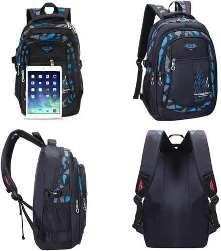 Vista 4 de Mochilas escolares para libros, para estudiantes y niños, Azul