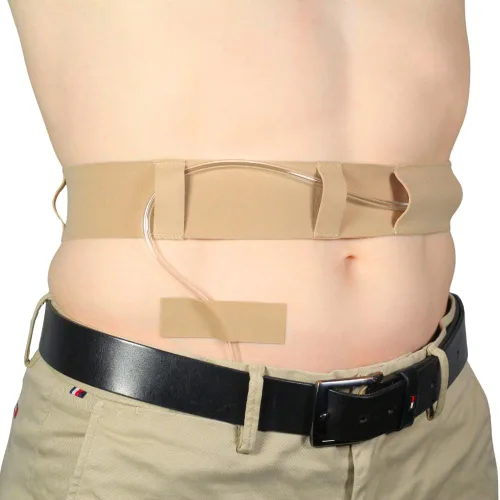 Vista 8 de Cinturón de tubo de diálisis peritoneal – Cinturón de catéter PD delgado, suave y elástico – Seguro para la piel – Fabricado en el Reino Unido