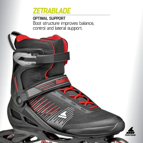 Vista 4 de Rollerblade Zetrablade - Patines en línea para hombres adultos, color negro y plateado