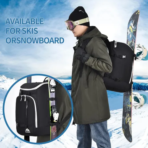 Vista 7 de Ski Boot Bag Snowboard Travel Skate Cooler Backpack for Adult Youth Skiing Gear Accessories