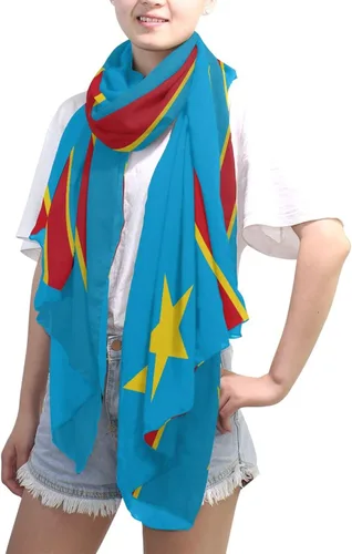 Vista 4 de Moda ligera bandera de Maryland gasa seda larga bufanda chal abrigo