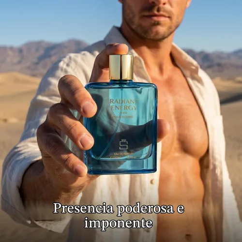 Vista 6 de RADIANT ENERGY for Men Inspired by Vers. Eros, Fresh Woody Cologne, 3.4 oz