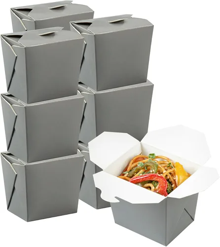 Vista 29 de Restaurantware Cajas chinas para llevar, paquete de 200 unidades, 8 onzas, resistentes a la grasa, recipientes de comida para llevar, desechables