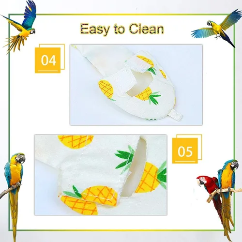 Vista 5 de QBLEEV - Suite de vuelo para pañales para pájaros, pañal reutilizable para loro Soft & waterproof inner layer, cute pigeon pants urine wet suit