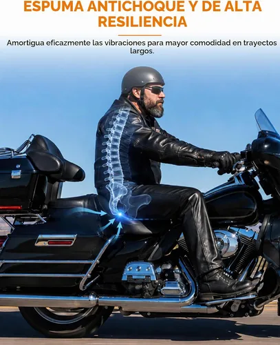 Vista 5 de XMT-MOTO Cojín para Asiento de Conductor y Pasajero Compatible con Harley Davidson Touring Electra Glide Classic 1997-2007