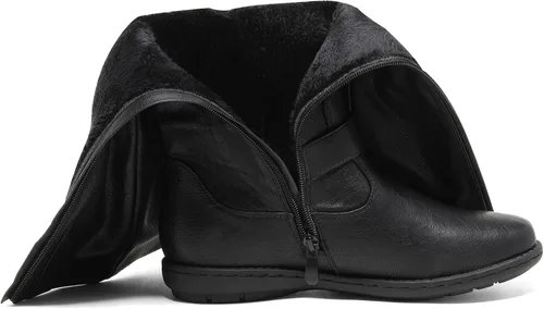 Vista 4 de DREAM PAIRS - Botas de invierno altas hasta la rodilla con forro de piel sintética para mujer