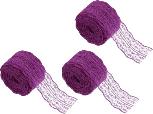 Vista 75 de MECCANIXITY 8 Yard Lace Trim Ribbon, 0.9 Inch Wide Vintage Floral Pattern Crochet Lace Edge Ribbon Trimming for DIY Sewing Crafts Gift Wrap Wedding