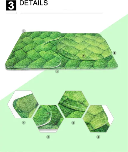 Vista 8 de HUGS IDEA Alfombra de baño, alfombra de baño, alfombra de baño, diseño de bandera estadounidense, mariposa, floral, juego de tapetes de baño