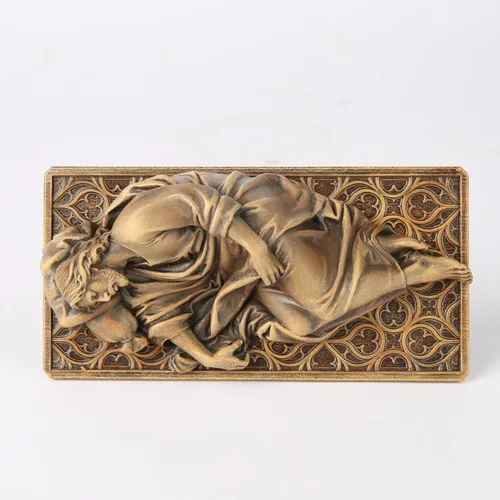Vista 5 de Estatua Católica BC de San José Durmiente, Figura del Santo Patrono Regalo de Inauguración de Casa, Decoración Devota del Hogar, 6" L, Escultura